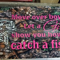 Camo Metal Fishing Sign