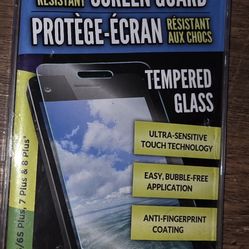 Shatter Resistant Screen Guard Tempered Glass Fits Iphone 6+ 6S+ 7+ 8+ 