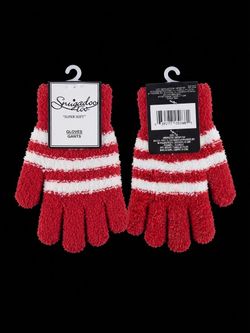 Snugadoo Too Super Soft Gloves Red White Striped