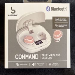 BASS JAXX WIRELESS EARBUDS WITH PORTABLE CHARGING CASE