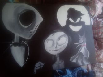 Hand painted Nightmare Before Christmas Canvas