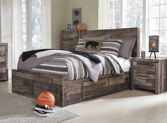 Full size bed frame with storage