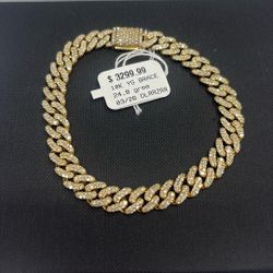 Cuban Diamond Bracelet 24.8grms 10kt 