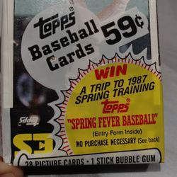 1986 Unopened Pack Of Baseball Cards