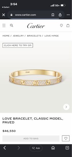 Cartier Love Bracelet Classic Model Paved Diamond Size 19