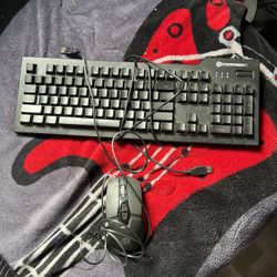 Keyboard And Mouse With XL Desk Pad 