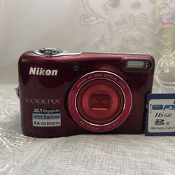 Nikon Coolpix L32 20.1MP Digital Camera - Red