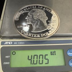 4oz Giant Silver Washington Quarter  Pure Silver 4 Troy Ounce Round