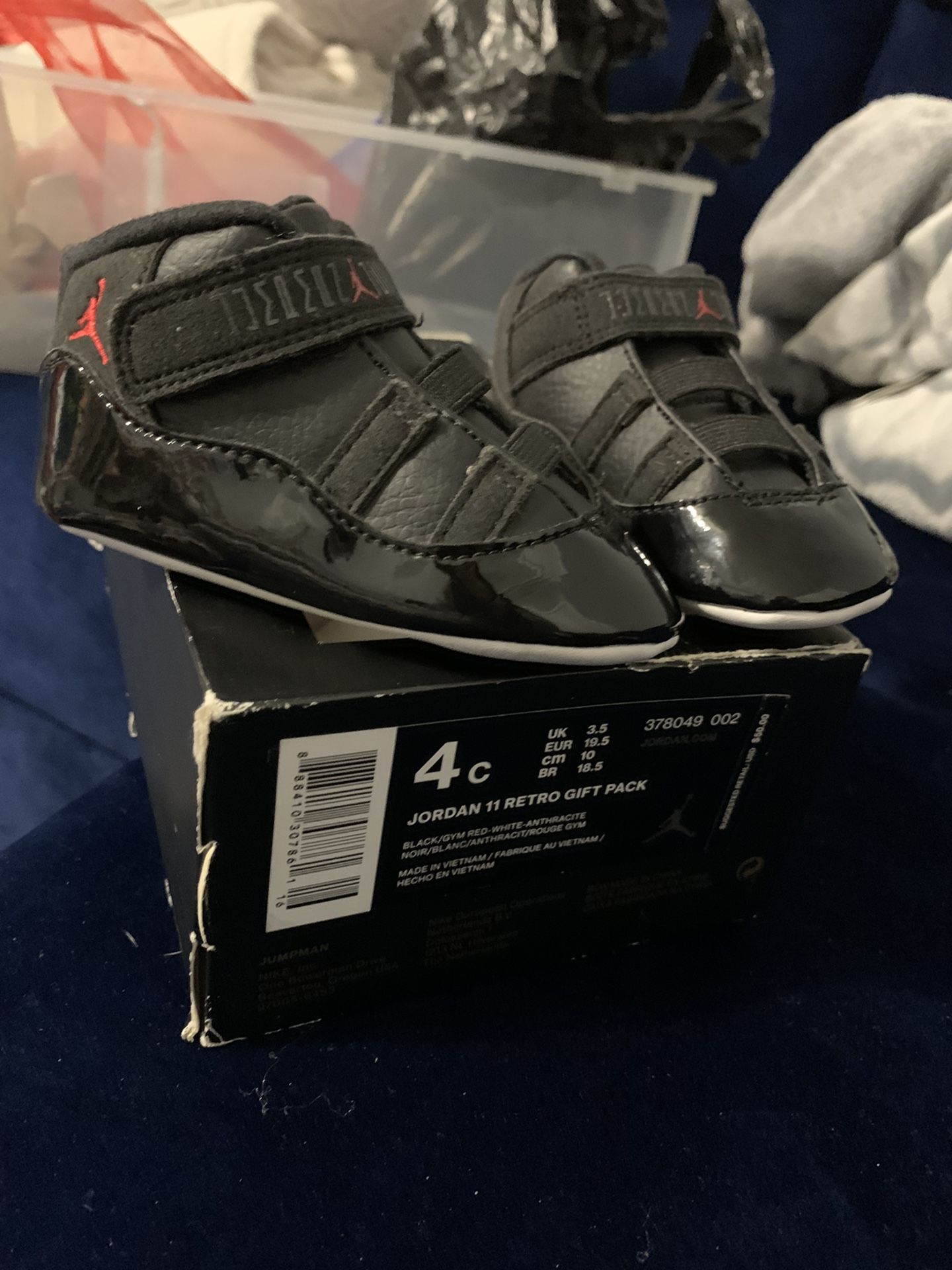 Nike Air Jordan 11 Retro Bred Infant 4C Crib Shoes