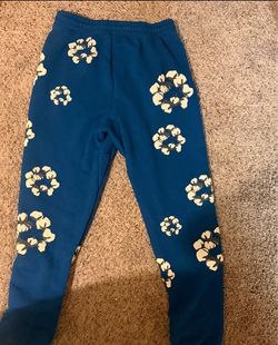 Blue demin tears sweatpants