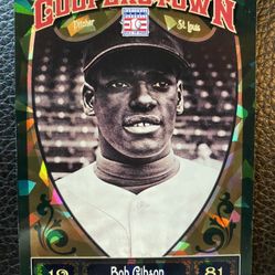 Bob Gibson 2013 Panini Cooperstown Baseball #84 GREEN CRACKED ICE! 