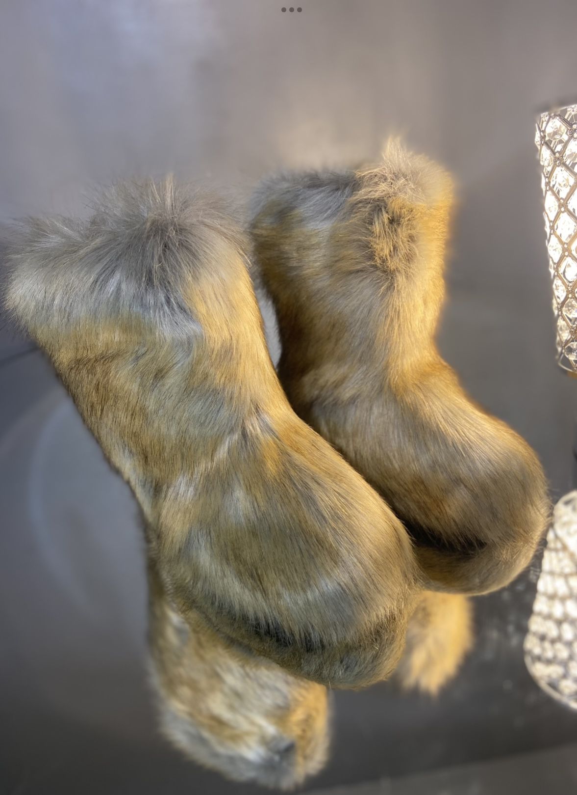 Sandy Tan Faux Fur Boots Sizes 7-11 (message Sizes You Need)