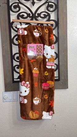 Hello Kitty Fall Themed Throw Blanket