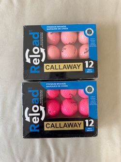 2 Packs of Callaway Reload Recycled Pink Golf Balls (24 Balls Total)
