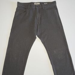 Calvin Klein Jeans Straight Leg 5 Pocket Durable Pants 34x32 Dark Gray 