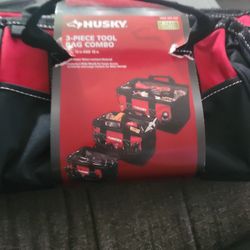 HUSKY 3-PIECE TOOL BAG COMBO 12IN,15IN,18IN NEW PRICE IS FIRM 