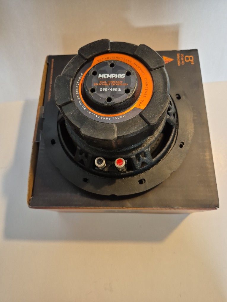 MEMPHIS (1) 8 INCH 2 OR 4 OHM SELECTABLE VOICE COIL CAR SUBWOOFER 400 WATTS ( BRAND NEW PRICE IS LOWEST INSTALL NOT AVAILABLE )