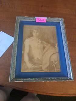 Antique Framed Sepia Portrait Print 9.5x12