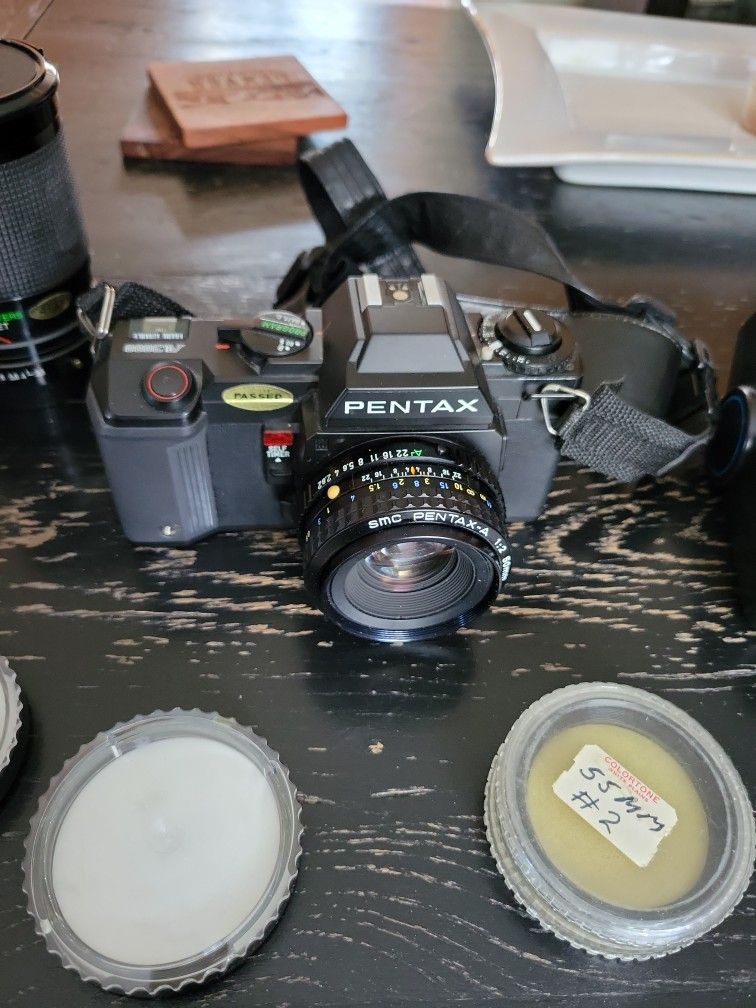 Pentax A3000 35MM Slr Camera And Accessories 