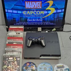 PS3 Slim 250GB with games And PS3 Control Bundle - TESTED 