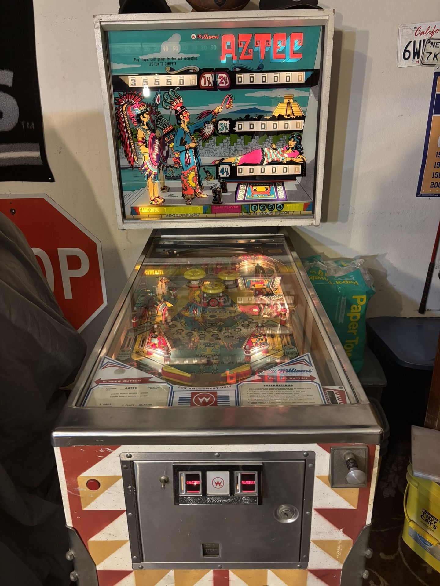 Vintage 1976  Aztec Pinball Machine (Williams Electronic Games, Inc.)