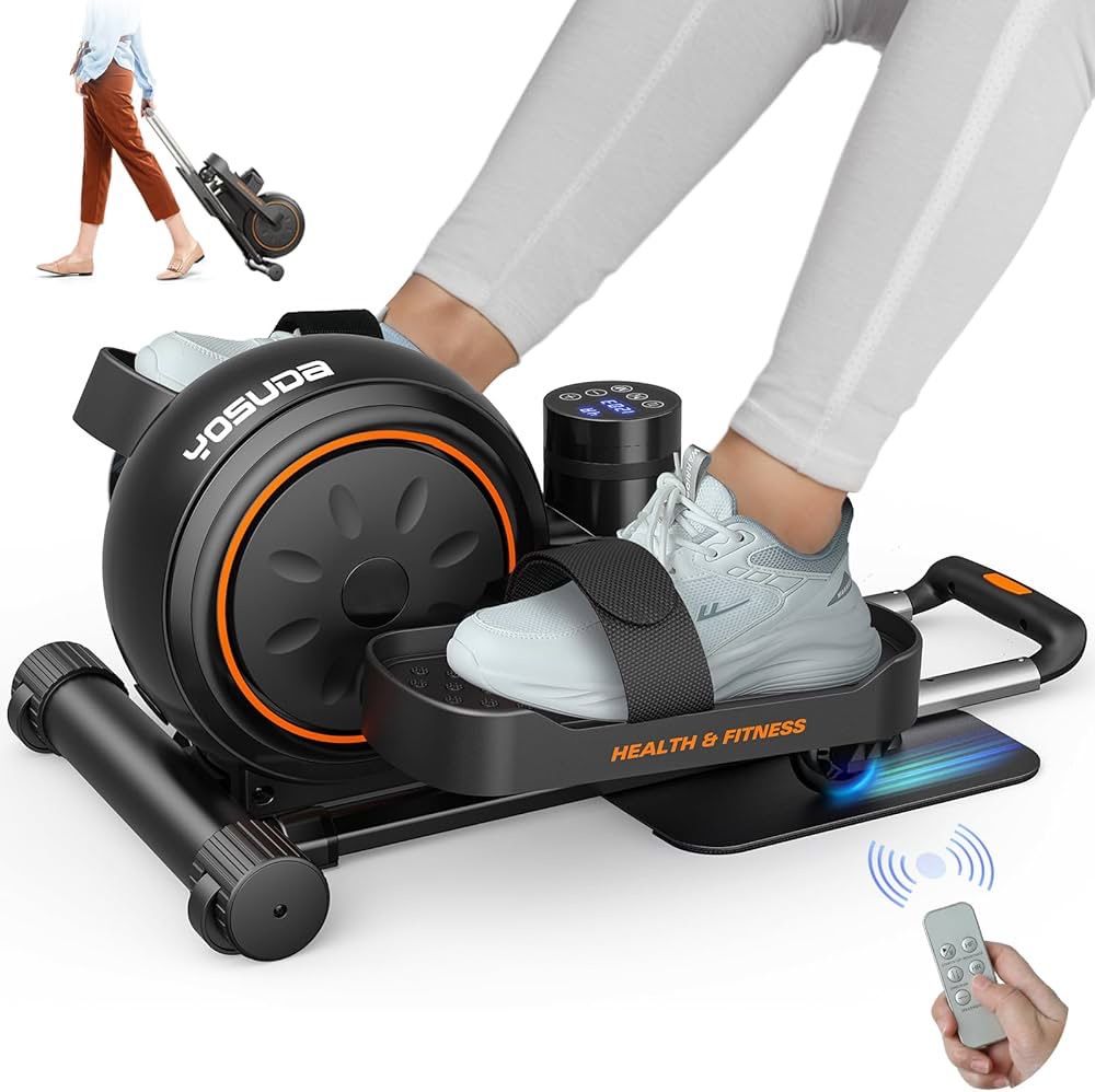 PRO Under Desk Elliptical, Ellipse Leg Exerciser with Non-Slip Foot Straps, Portable Electric Ellipse