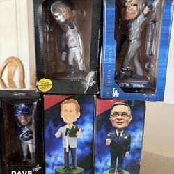 5 Dodgers Bobbleheads together
