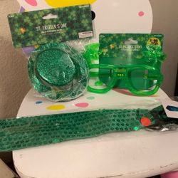 St. Patrick’s Mini Hat, Glasses, Thin Tie & Necklace (4)