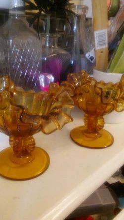(2) FENTON CANDLESTICK HOLDERS