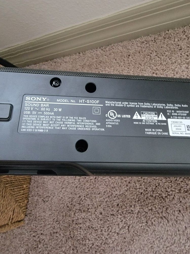 Sony Soundbar Ht-s100f
