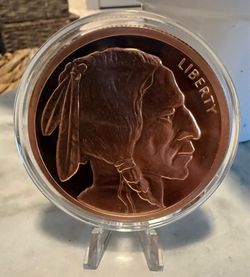 5 oz Copper Buffalo Round in Capsule - Golden State Mint .999 Fine Copper