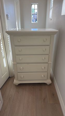 Tall Ivory Dresser Chest