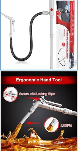Battery Operated Liquid Transfer Pump - Fuel Gasoline Diesel Siphon Pump with Manual Nozzle, 2.8GPM