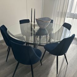 Glass Dinning Room Table And Chairs