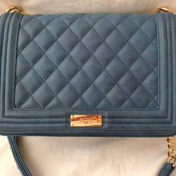 BCBG PARIS QUILTED SHOULDER CROSSBODY SUEDE BOY BAG PURSE
