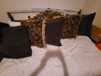 Bed with dresser.