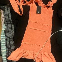 BRAND NEW CORAL PINK DRESS  SIZE MEDIUM