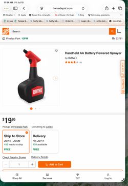 Ortho battery powered sprayer