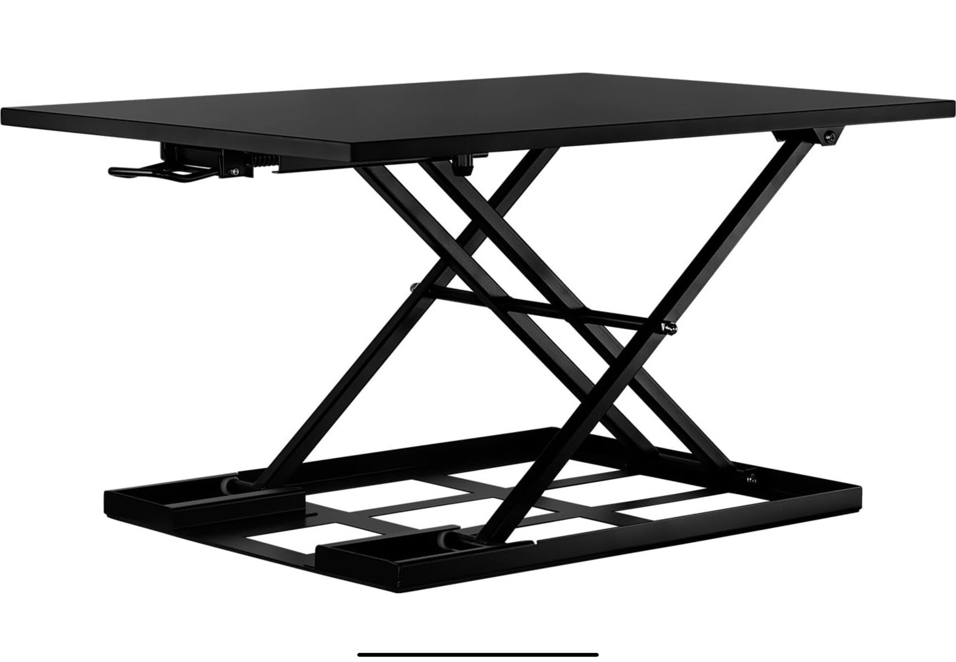 Standing Desk Converter, Height Adjustable Sit Stand Desk, 32x22 Inch Preassembled Stand Up Desk Converter, Ultra Low Profile Design, Black