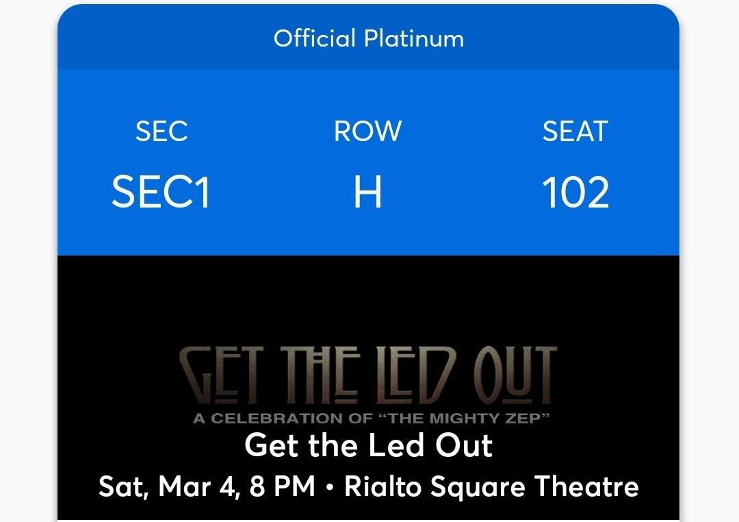 Get The Led Out tickets 3/4/23 Joliet