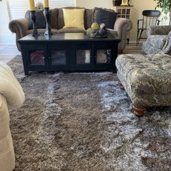 Safavieh Paris Shag Plush Pile Hand Tufted Silver Area Rug 8x10