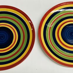 Set of 2 “Swirl” Dinner Plates Replacement Hand Painted Collection by Tabletops unlimited.