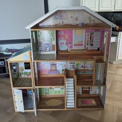 4 Level Wood Dollhouse With Elevator