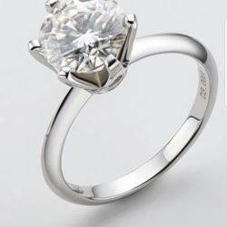 Genuine Silver 1 Ct Moissanite Solitaire Ring