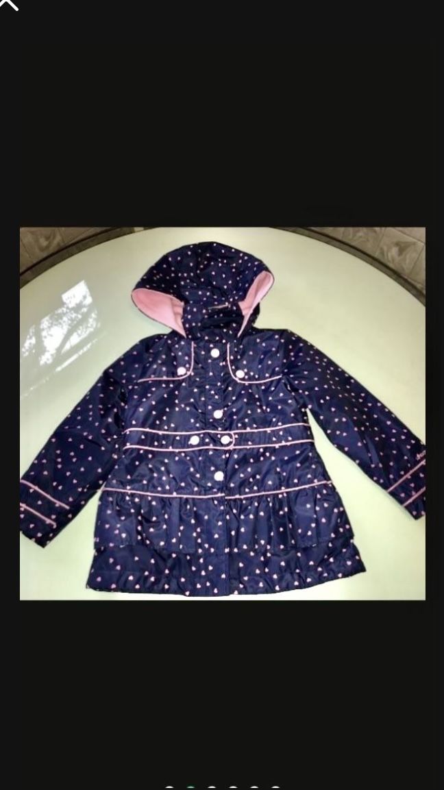 London Fog Girls Pink Hearts Winter Coat Size 5