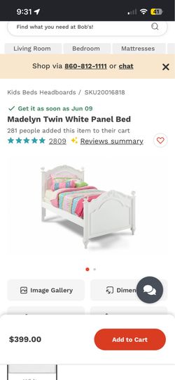 Madelyn Twin White Princess Bed