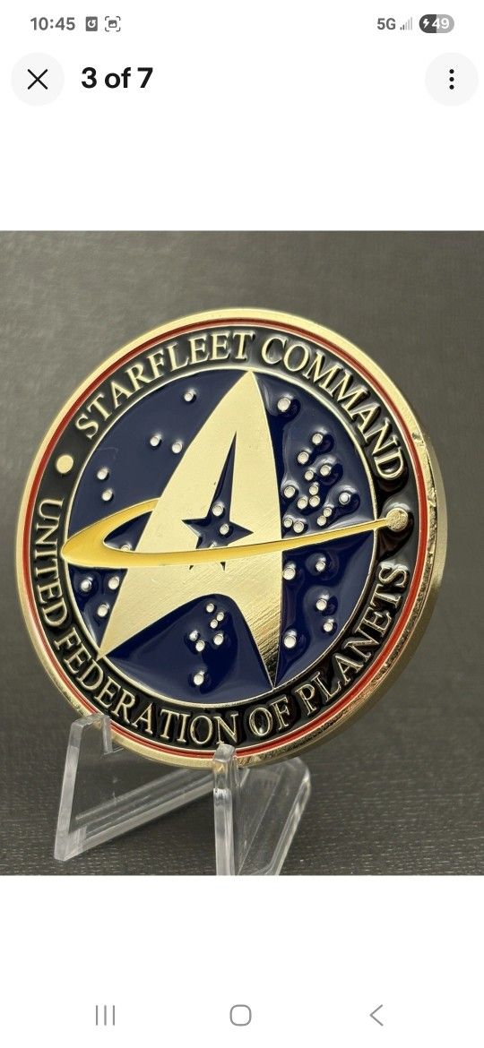 2” Star Trek Captain James T Kirk Commander USS Enterprise Challenge Coin STOS. Chandler