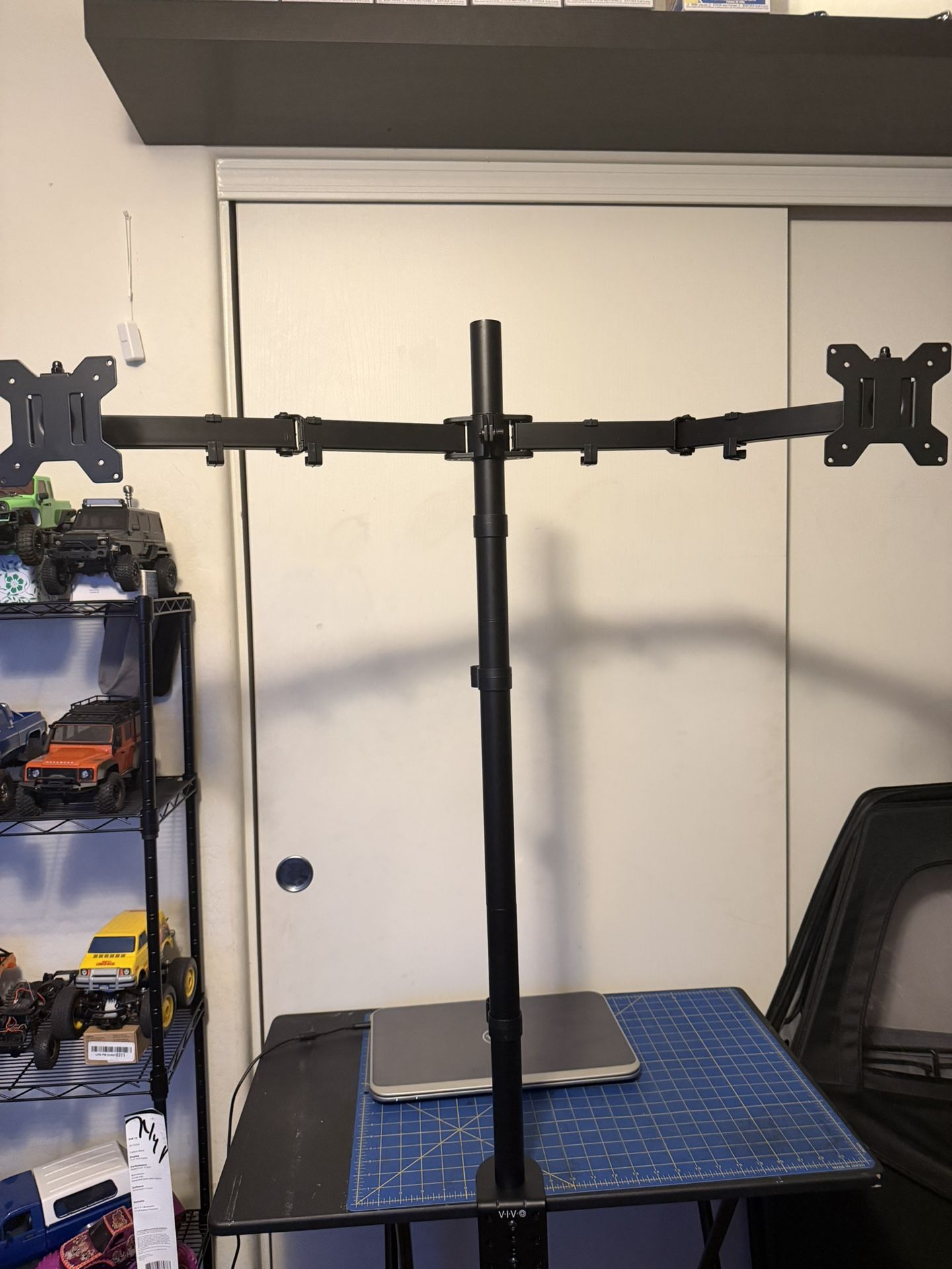 VIVO Dual Monitor Stand Up Desk Mount Extra Tall 39 Inch Pole, Fully Adjustable Stand For Up To 32 Inch Screens