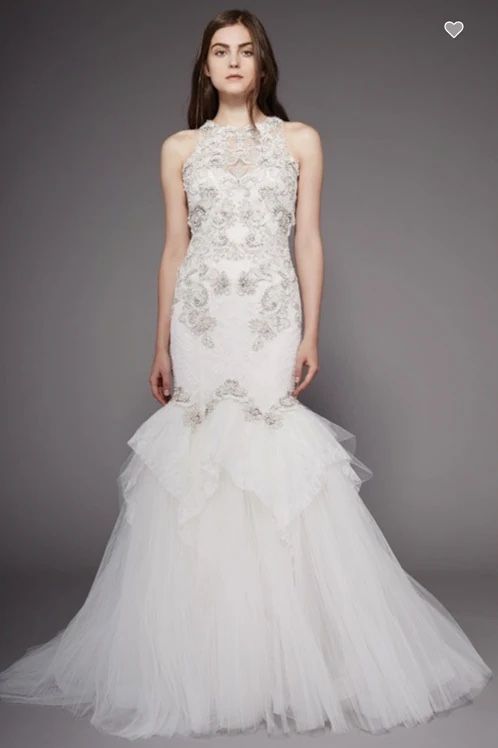 Elegant Badgley Mischka Silver Jeweled & Lace Wedding Gown (IF YOU SEE THIS IT IS AVAILABLE)