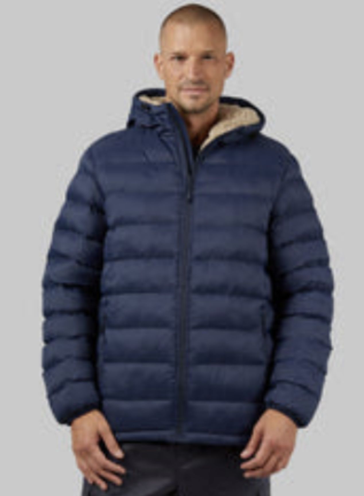 MEN'S HOODED SHERPA-LINED JACKET - OUTER SPACE / M